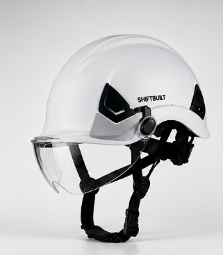 Industrial Safety Hard Hat with Face Shield – ANSI Style Construction Helmet