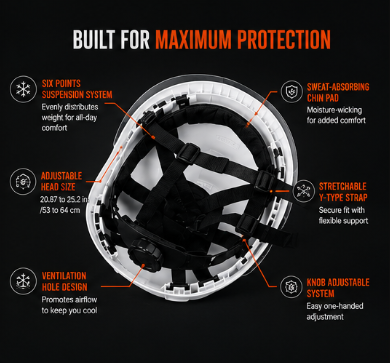 Industrial Safety Hard Hat with Face Shield – ANSI Style Construction Helmet