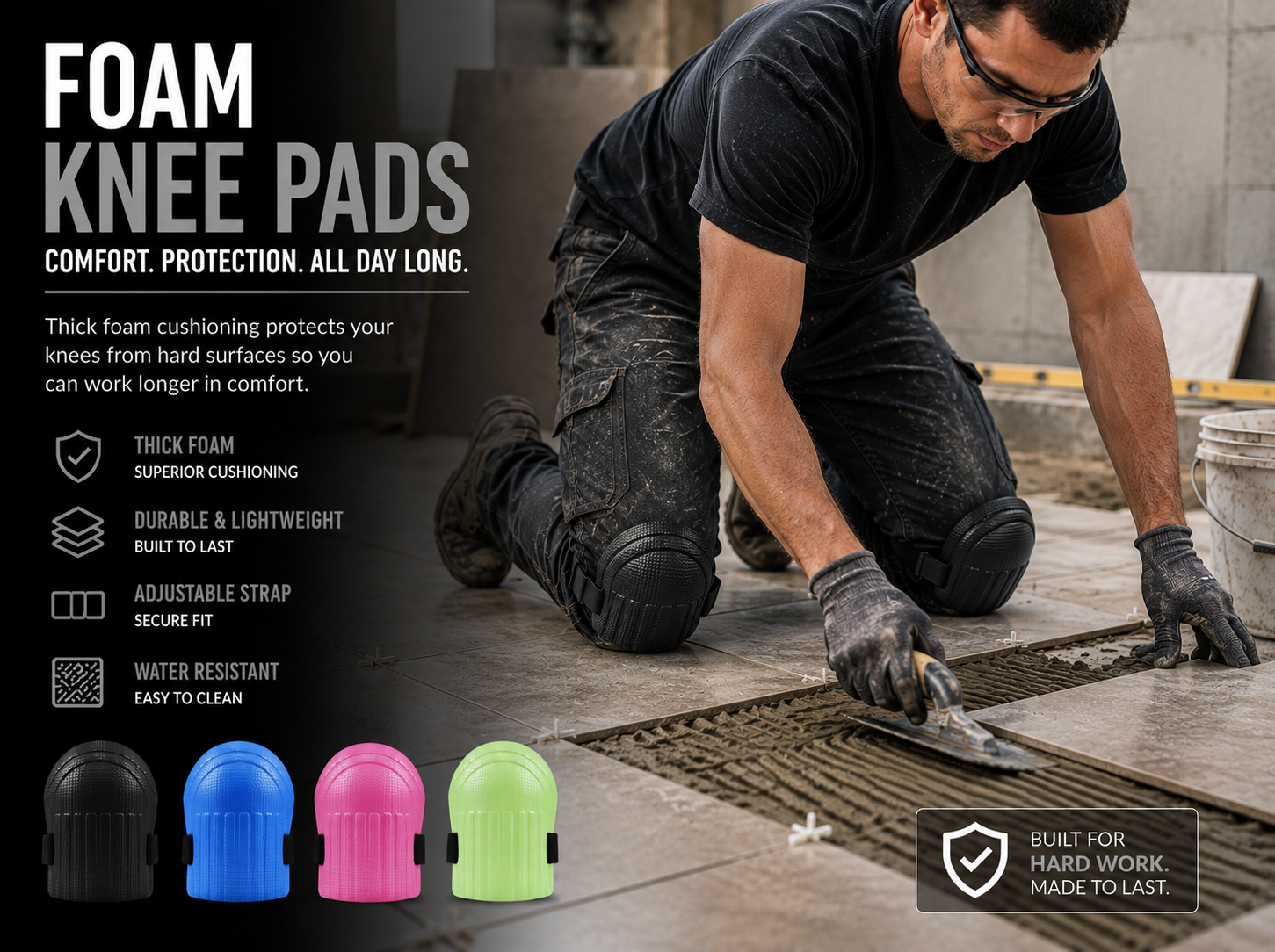 Foam Kneecap Auto Repair Construction Site Tile Floor