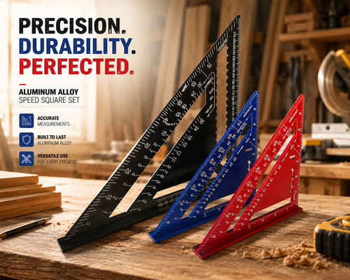 ShiftBuilt 7-Inch Aluminum Speed Square – Precision Carpenter Triangle Layout Ruler