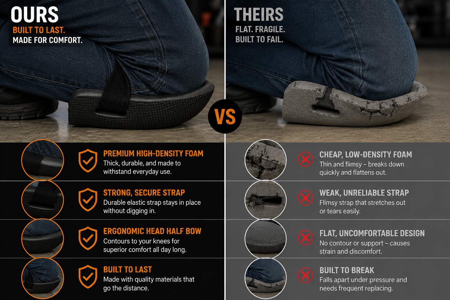 ShiftBuilt Foam Knee Pads 3 pack