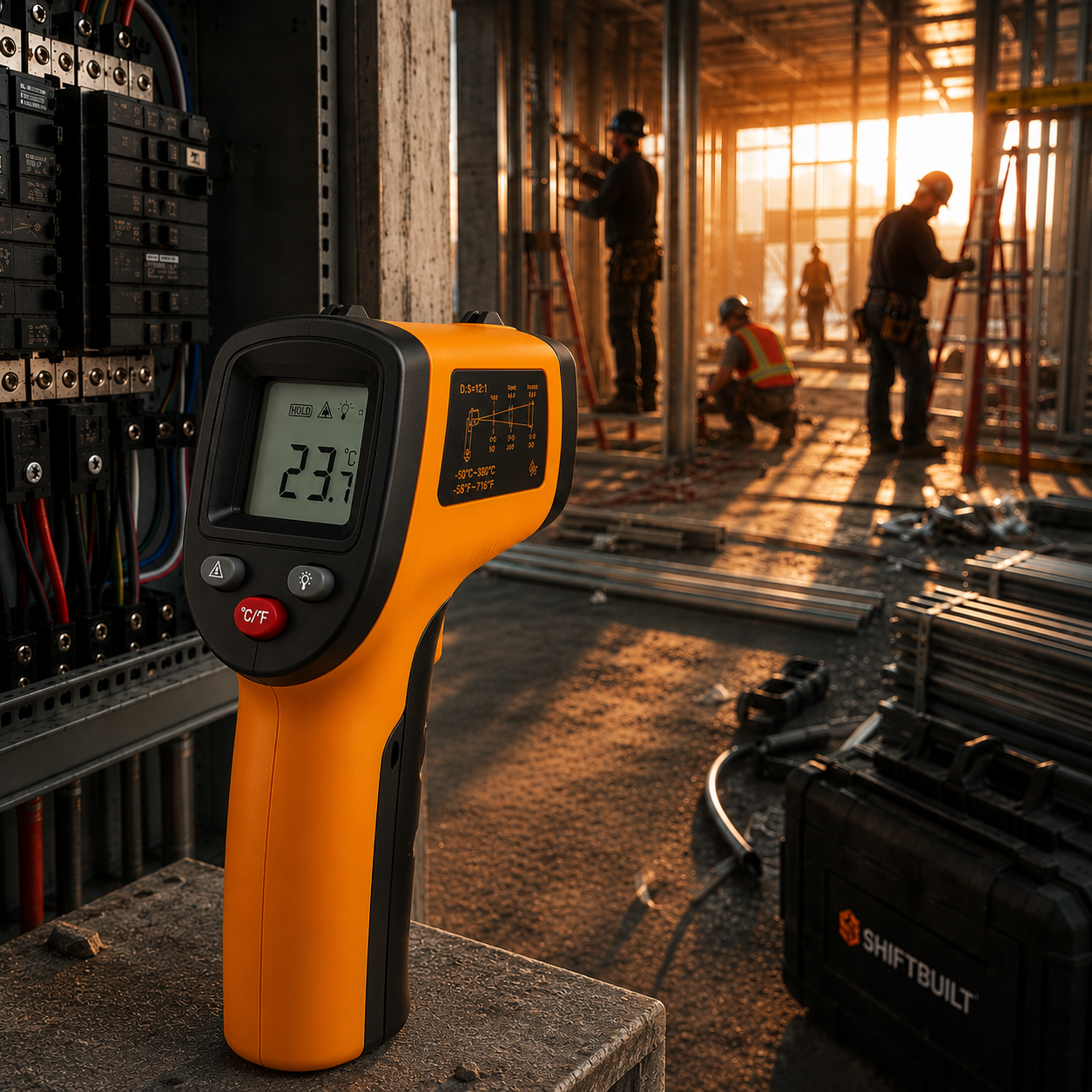 ShiftBuilt Professional Infrared Thermometer | Non-Contact Laser Temperature Gun
