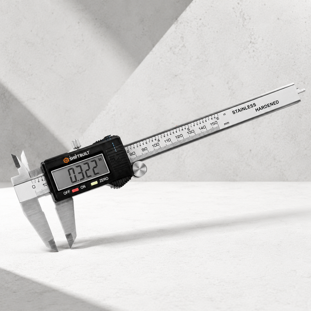 ShiftBuilt Digital Stainless Steel Caliper | IP54 Waterproof Precision Measuring Tool (0–150mm / 6")