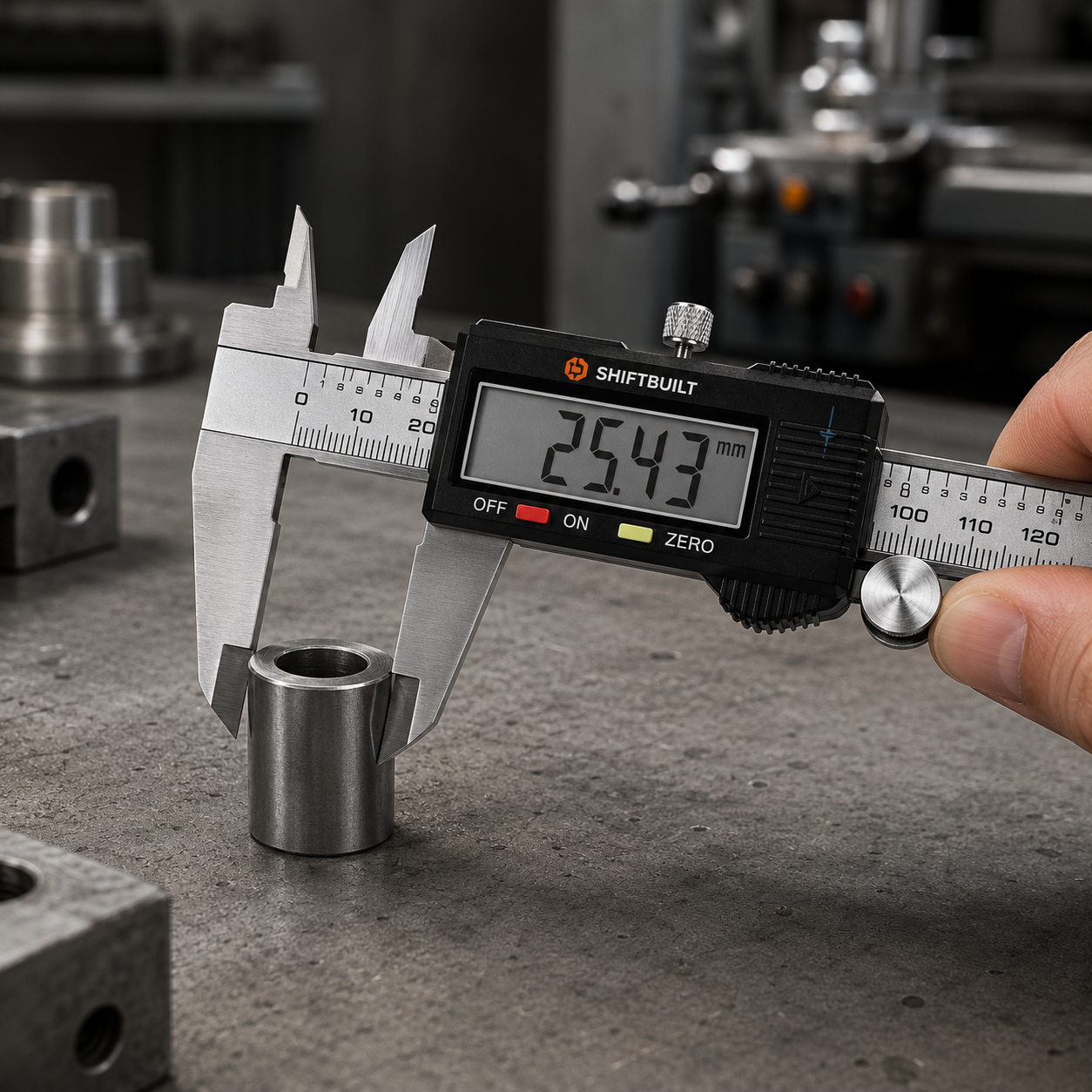 ShiftBuilt Digital Stainless Steel Caliper | IP54 Waterproof Precision Measuring Tool (0–150mm / 6")