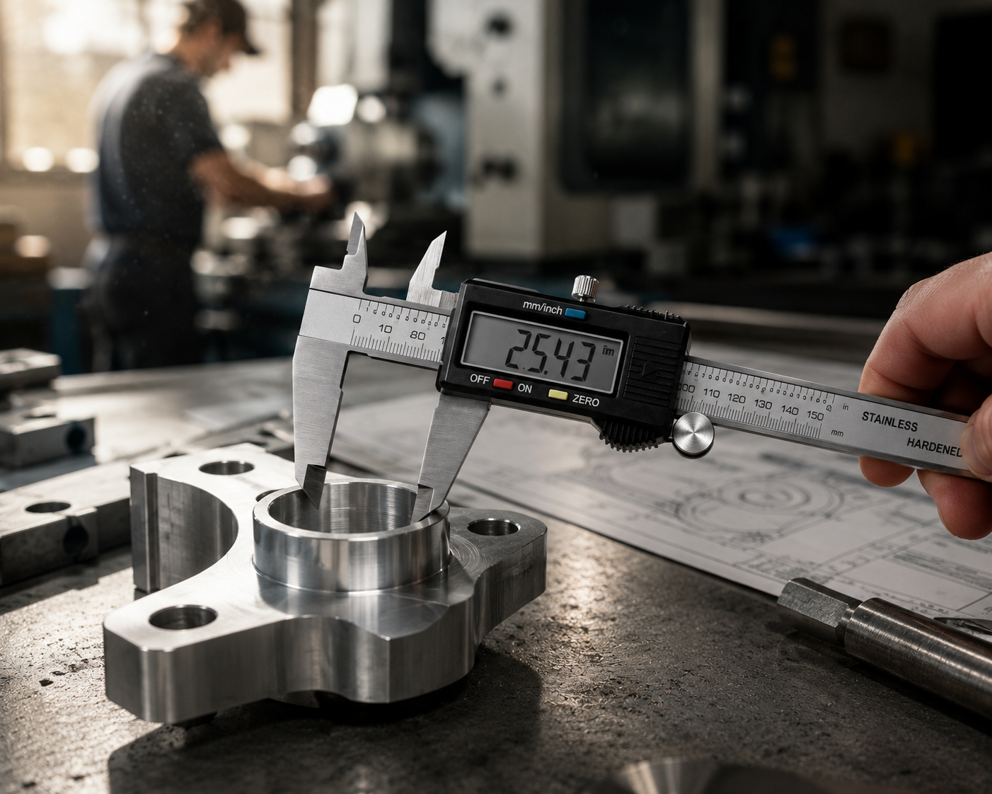 ShiftBuilt Digital Stainless Steel Caliper | IP54 Waterproof Precision Measuring Tool (0–150mm / 6")