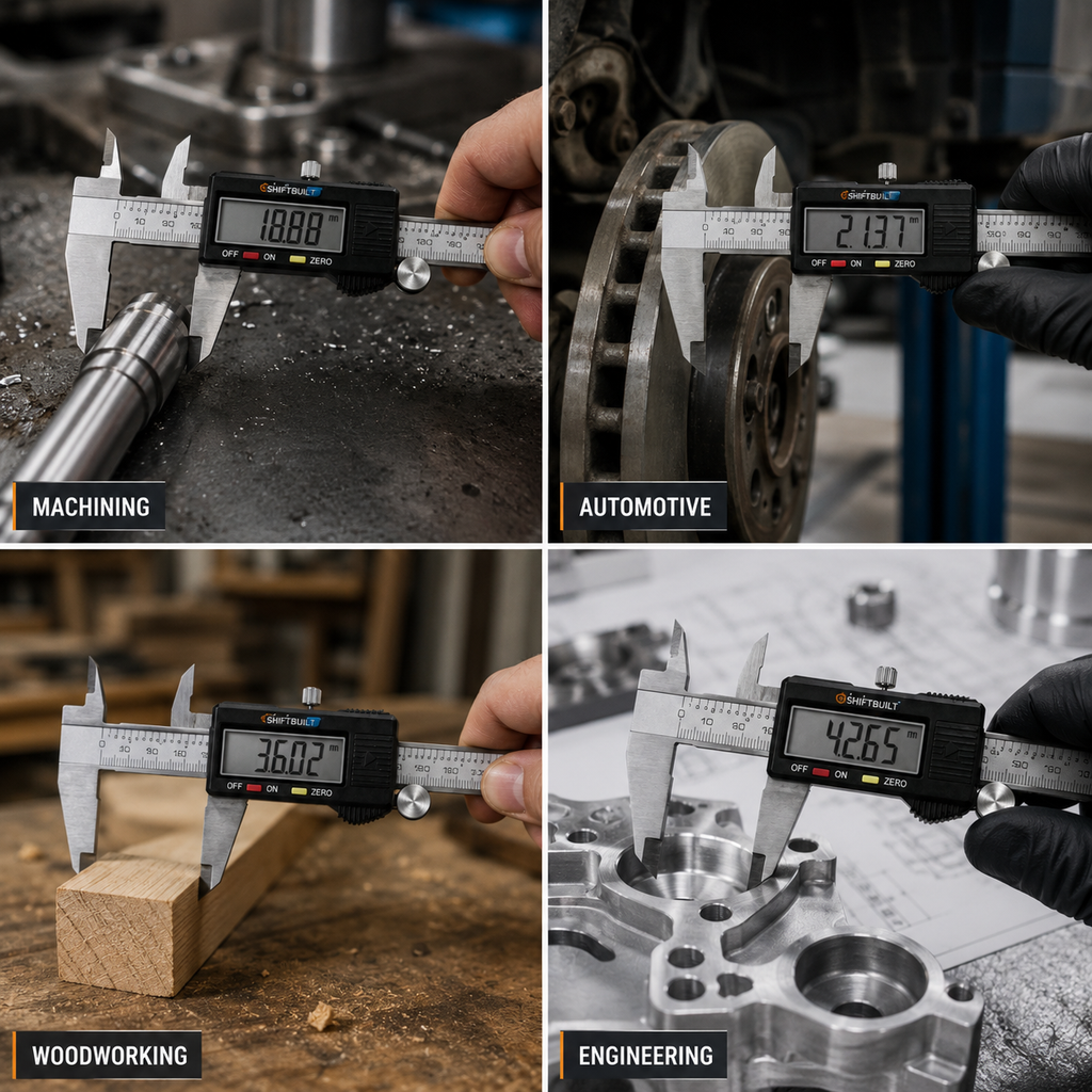 ShiftBuilt Digital Stainless Steel Caliper | IP54 Waterproof Precision Measuring Tool (0–150mm / 6")