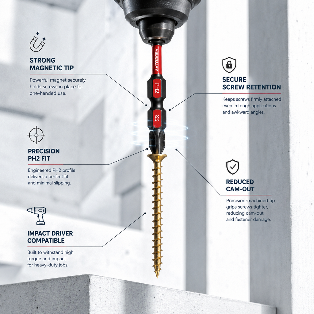 ShiftBuilt 20-Piece Magnetic PH2 Impact Screwdriver Bit Set