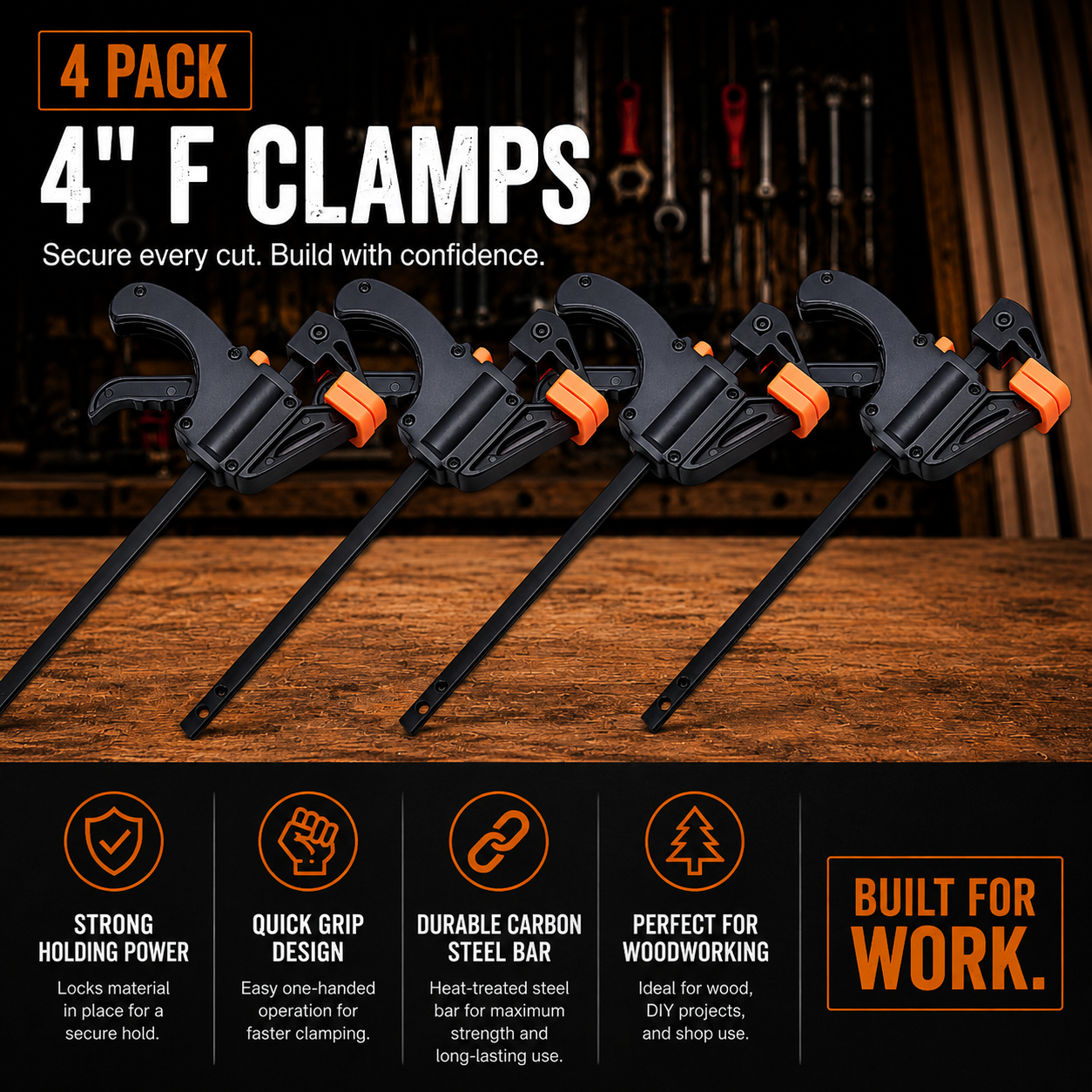 ShiftBuilt QuickGrip Clamp Set Of 4