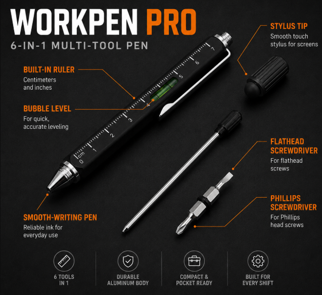 ShiftBuilt WorkPen Pro Multi-Tool Pen