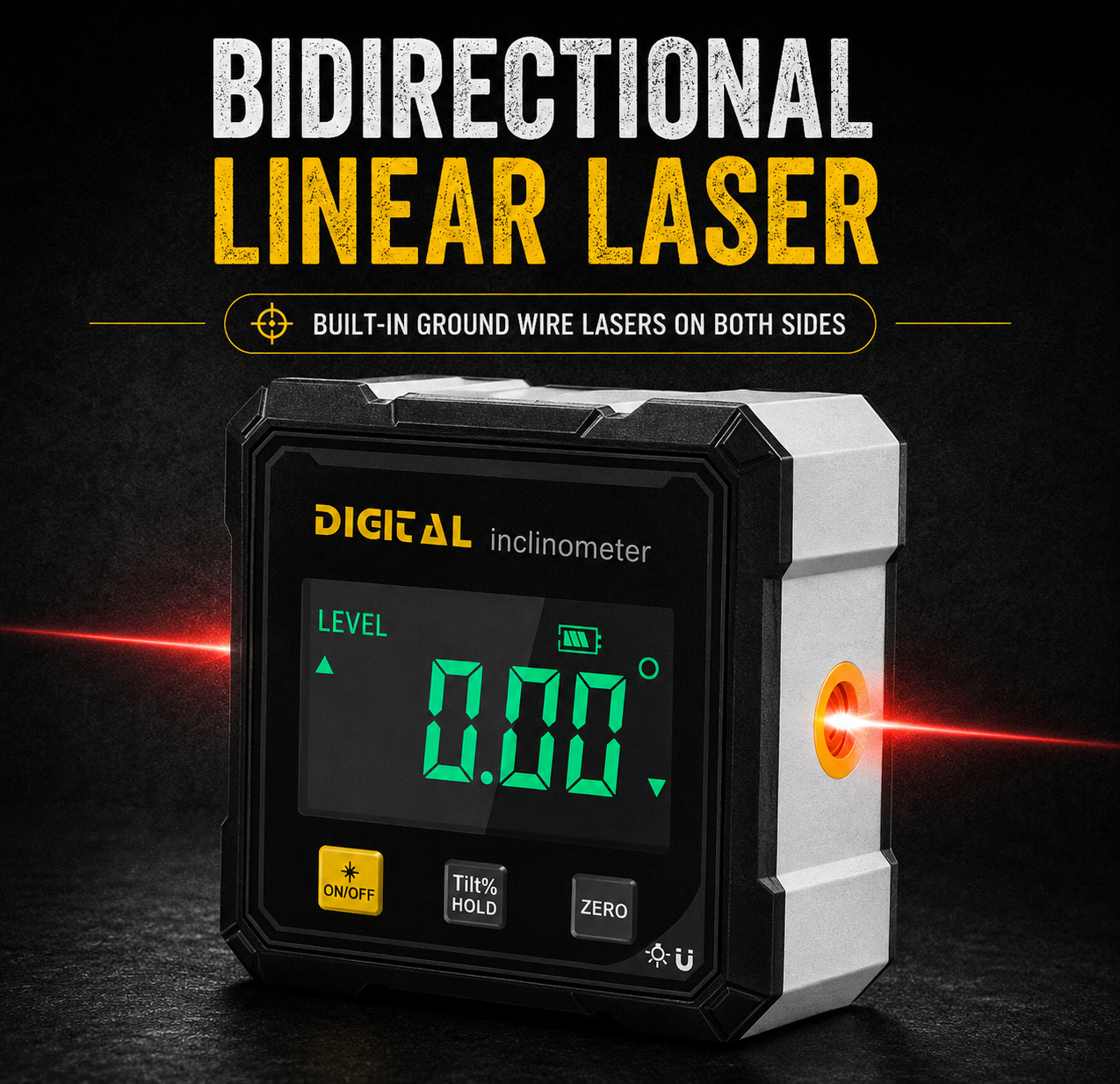 ShiftBuilt Digital Magnetic Angle Finder & Inclinometer – Rechargeable Electronic Level