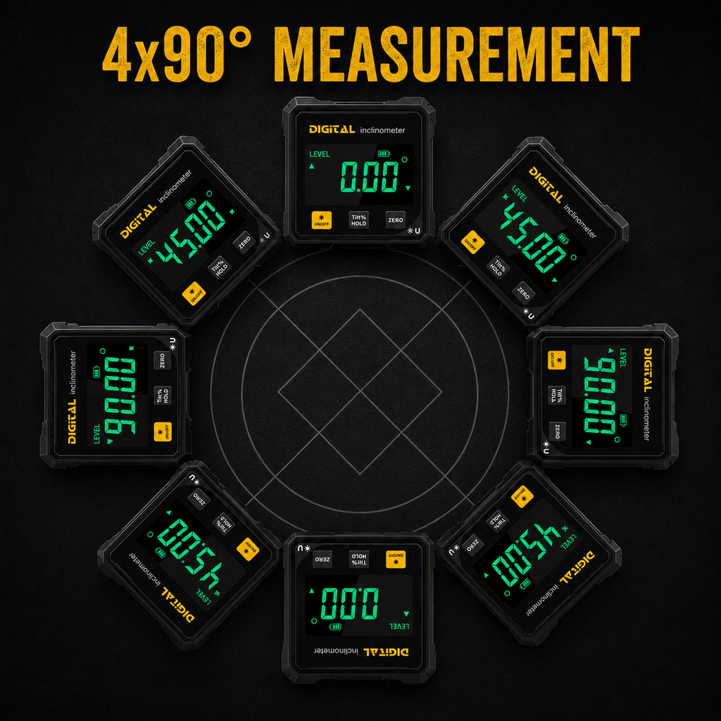 ShiftBuilt Digital Magnetic Angle Finder & Inclinometer – Rechargeable Electronic Level