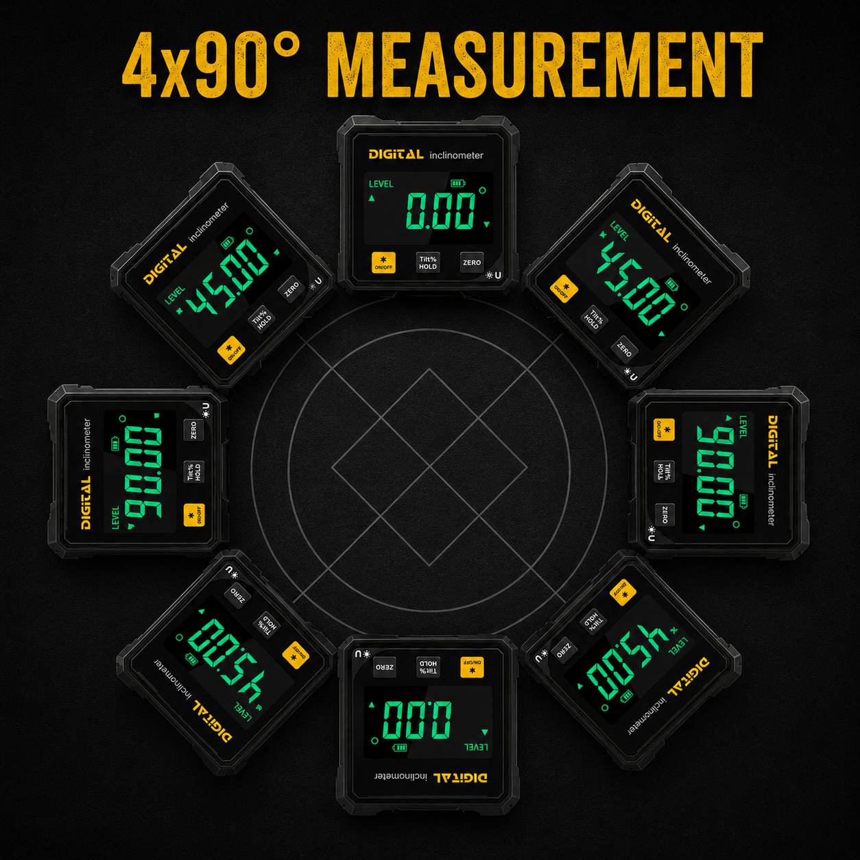 ShiftBuilt Digital Magnetic Angle Finder & Inclinometer – Rechargeable Electronic Level
